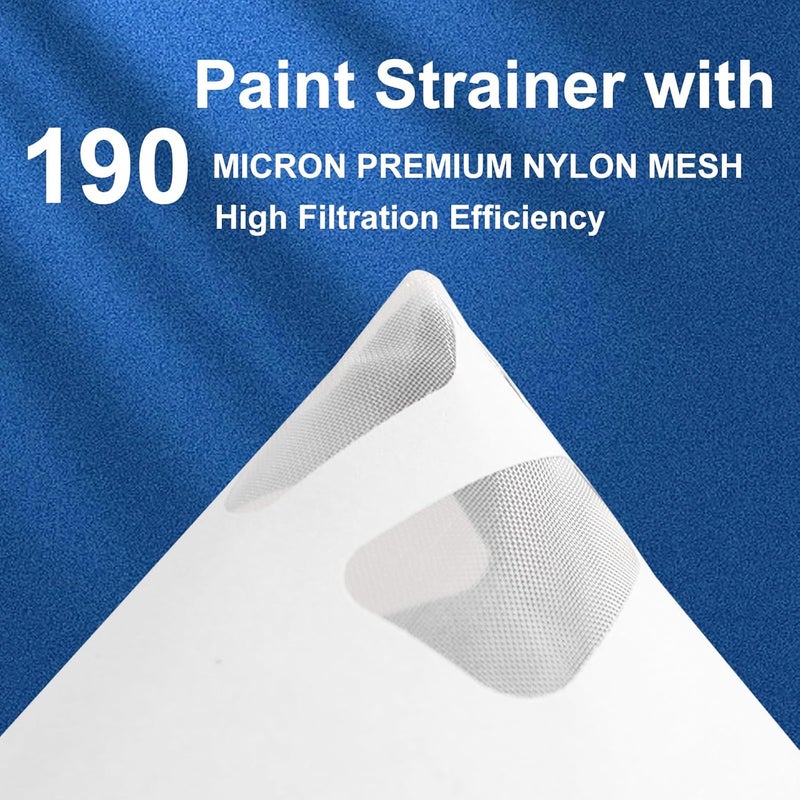 RRJ 100 Pack of Paint Strainers, Paint Filter Paper Cone Screen Filters, 190 Micron Ultra-Flow Nylon Fine Mesh for Paint Spray Guns,Cars, Furniture, DIY Painting - Image 4